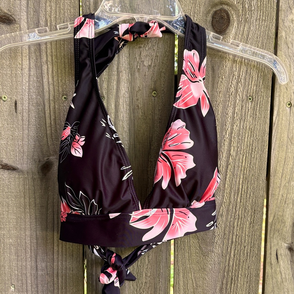 Floral Halter Bikini Top